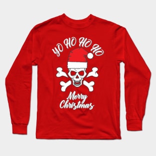 Yo Ho Ho Pirate Santa Xmas Long Sleeve T-Shirt